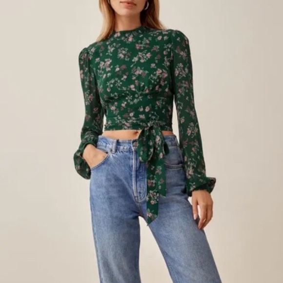 NWOT Reformation Raye Top in Emelia Floral 0 - Picture 4 of 9